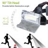 LED Work Headlamp 3 Lighting Modes Rechargeable Headlights IP65 Waterproof Rotatable Headlights For Cycling Hiking Rescuing Camping