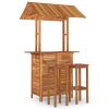 3 Piece Patio Bar Set Solid Wood Acacia