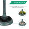 51*51*106cm Plastic Round Birdbath with Solar Ligh Dark Green