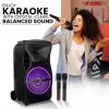 5 Core Party Speaker Portable PA System 2 Wireless Microphone Bluetooth Loud Big Subwoofer Active Powered DJ Karaoke Machine for Studio Indoor Outdoor