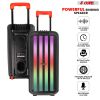 5 Core Bluetooth Speaker Karaoke Machine ‚ 8" 3 Way Speaker ‚Portable Singing PA System, w DJ Light , FM + TWS + USB + SD Card + AUX + REC ‚