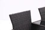 Outdoor Patio Loveseat Set,All Weather PE Rattan and Steel Frame Conversation Furniture with Built-in Coffee Table